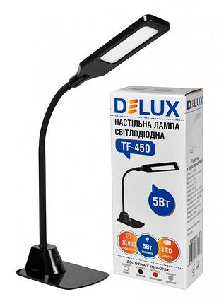 Лампа светодиодная настольная delux tf-450 5вт 4000k led черная