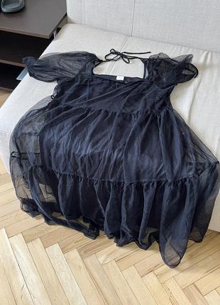 Шифоновое ярусное платье с подкладкой h&amp;m