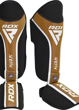 Захист гомілки та стопи rdx shin instep aura plus t-17 black golden xl