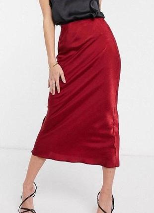 Бархатная красная юбка