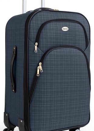 Большой текстильный чемодан на колесах 100l gedox темно-синий