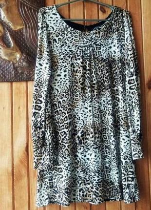 Сукня трикотажне плаття з леопардовим принтом туніка