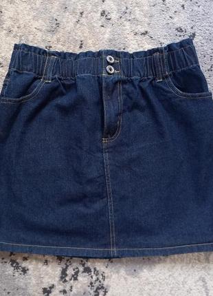 Брендовая джинсовая юбка с высокой талией boohoo, 12 размер.