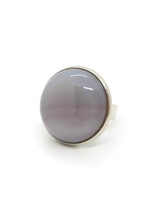 🩶💍 стильное круглое кольцо натуральный камень серый агат