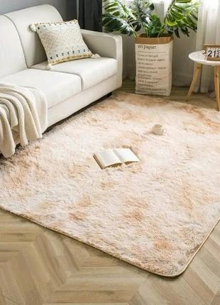 Приліжковий килимок 150х200 см хутряний травка меланж