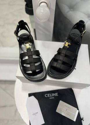 Чорні босоніжки в стилі celine1 фото