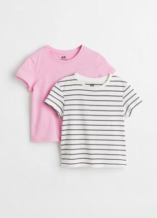 Комплект футболок  2шт майка маєчка футболка для дівчинки оригінал h&m