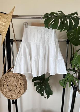 Летняя легкая белая юбка клеш