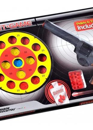 Игрушечный пистолет с мишенью edison giocattoli target game 28см 8-зарядный (485/22)