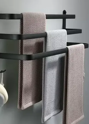 Алюминиевая вешалка для полотенец черная