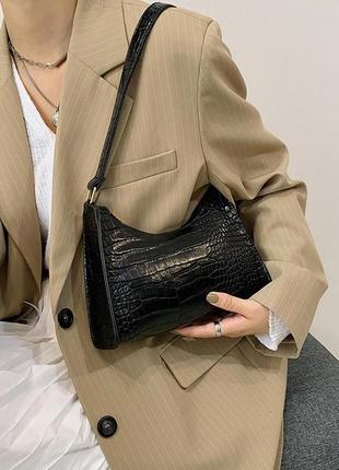 Модна чорна стильна сумка жіноча сумочка 3128