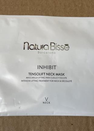 Natura bissē inhibit v-neck tensolift neck mask розгладжувальна тканинна маска для шиї та декольте 1шт