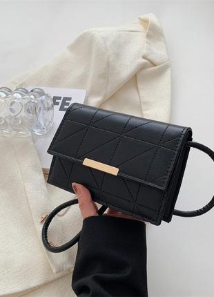 Модна чорна стильна сумка жіноча сумочка арт 3154