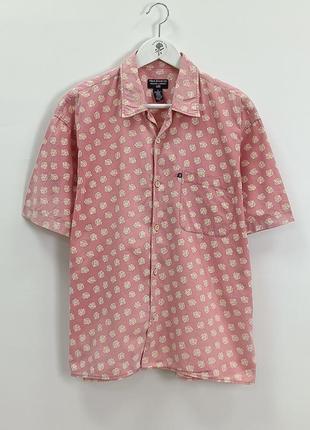 Винтажная гавайка ральф лоурен с узорами polo ralph lauren летняя рубашка