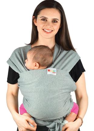 Nimnik baby серый слинг для ребенка шарф хлопок 490х55 см