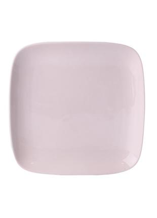 Тарелка подставная квадратная из фарфора 20х20х2.5 см большая белая плоская тарелка