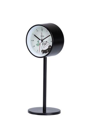 Годинник будильник на батарейках дитячий годинник з будильником маленький настільний годинник чорний
