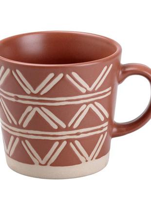 Чашка керамическая 350 мл для чая или кофе коричневая