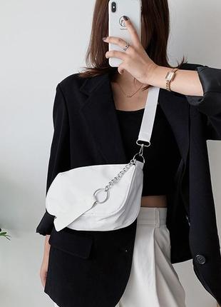 Модна біла стильна сумка жіноча сумочка арт 3147