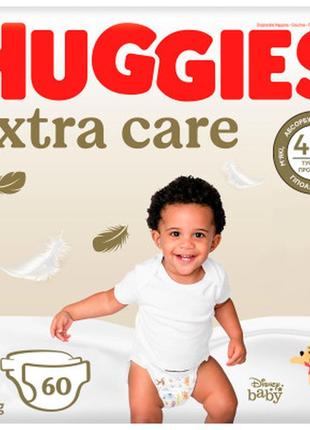 Підгузки huggies extra care 4 (8-16 кг) 60 шт (5029053578118)