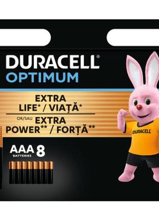 Батарейка duracell optimum aaa лужні 8 шт. в упаковці (5015602)
