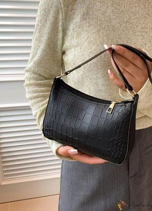 Модна чорна стильна сумка жіноча сумочка арт 3162