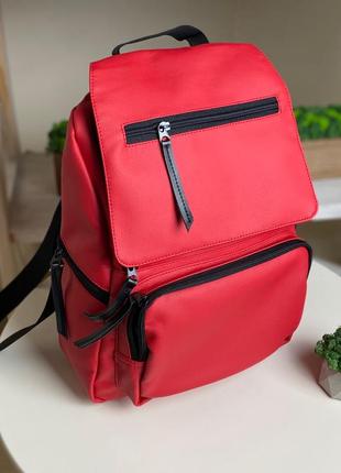 Червоний рюкзак портфель міський універсальний багато відділень