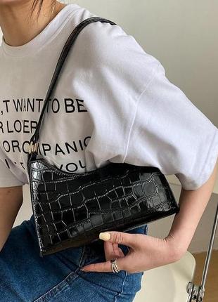 Модна чорна стильна сумка жіноча сумочка 3070