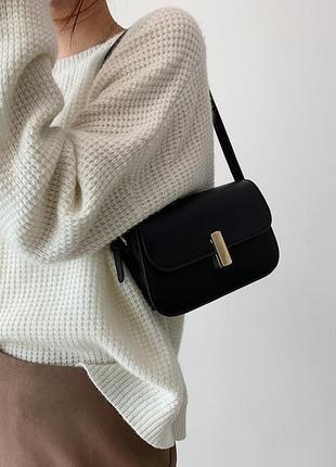 Модна чорна стильна сумка жіноча сумочка 31683 фото
