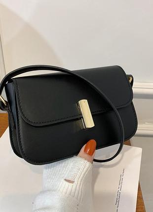 Модна чорна стильна сумка жіноча сумочка 31682 фото