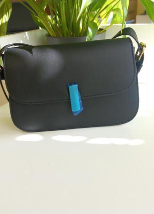 Модна чорна стильна сумка жіноча сумочка 31685 фото
