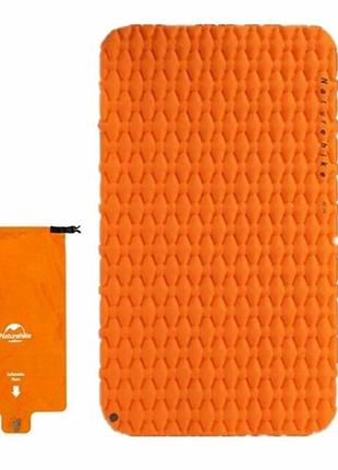 Килимок надувний двомісний з надувним мішком naturehike fc-11 nh19z055-p, 65 мм, помаранчевий
