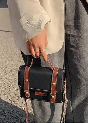 Модна чорна стильна сумка жіноча сумочка 31705 фото