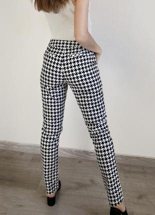 Штани laura ashley брюки в гусячу лапку чорно-білі сірі бавовняні натуральні жіночі