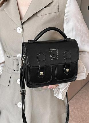 Модна чорна стильна сумка жіноча сумочка 3139