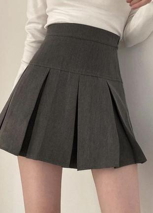 Теннисная юбка юбка в школьном стиле со сборками тенниска