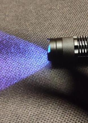 Уф-фонарь с волной свечения 365 nm. ультрафиолетовый фонарик 365nm