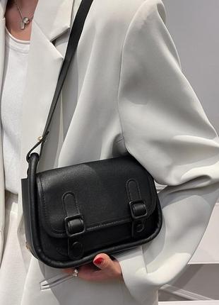 Модна чорна стильна сумка жіноча сумочка 3174