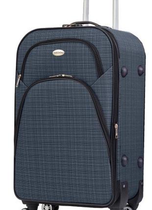 Тканевый средний чемодан на четырех колесах 67l gedox темно-синий