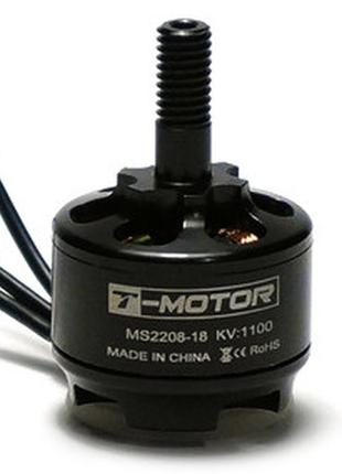 Мотор t-motor ms2208-18 kv1100 2-3s 110w для коптеров