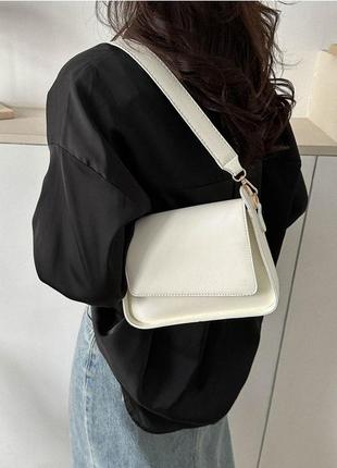 Модна молочна стильна сумка жіноча сумочка 3176