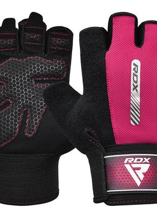 Рукавички для фітнесу rdx w1 half pink s