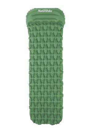 Килимок надувний із подушкою naturehike fc-12 nh19z003-p, 65 мм, зелений