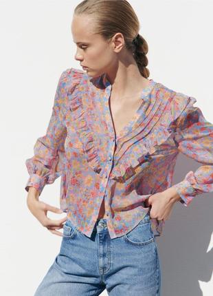 Брендовая красивая лёгкая блуза zara