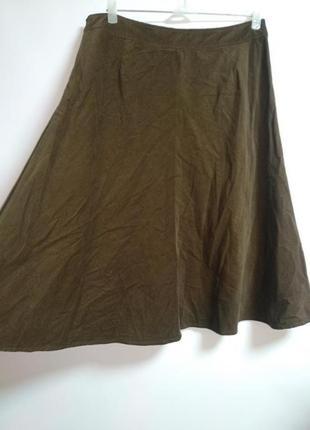 Шоколадная юбка из микровельвета #285#