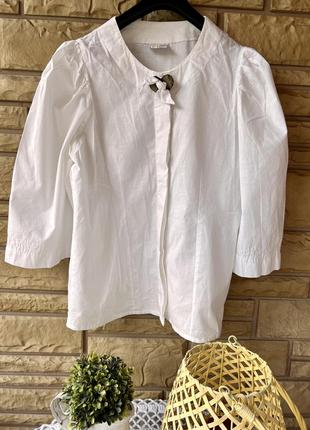 Винтажная льняная рубашка с рукавами воланами