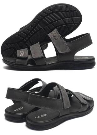 Мужские летние кожаные сандалии e-series grey, кожаные сандали / босоножки, шлёпанцы серые, мужская обувь