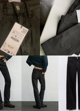 Новые zara испания стильные джинсы прямой крой модного цвета straight leg fit 38 размер или м