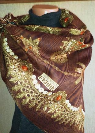 Gianfranco ferre шикарный винтажный шелковый платок