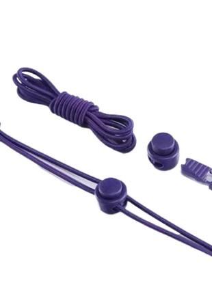 1 пара нейлоновые шнурки с застежкой фиолетовые для обуви. эластичные шнурки с фиксатором быстрой застежки